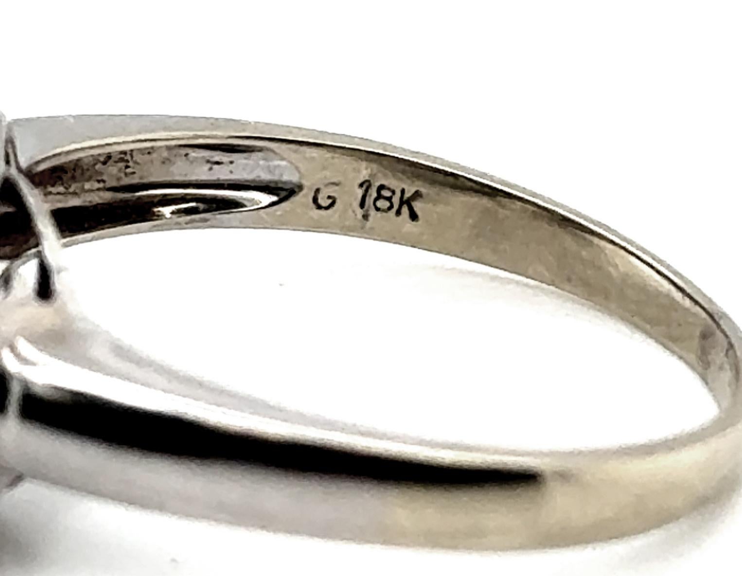 Pearl Diamond Cocktail Statement Ring 18K White Gold Natural 11.5mm Pearl .20ct 2