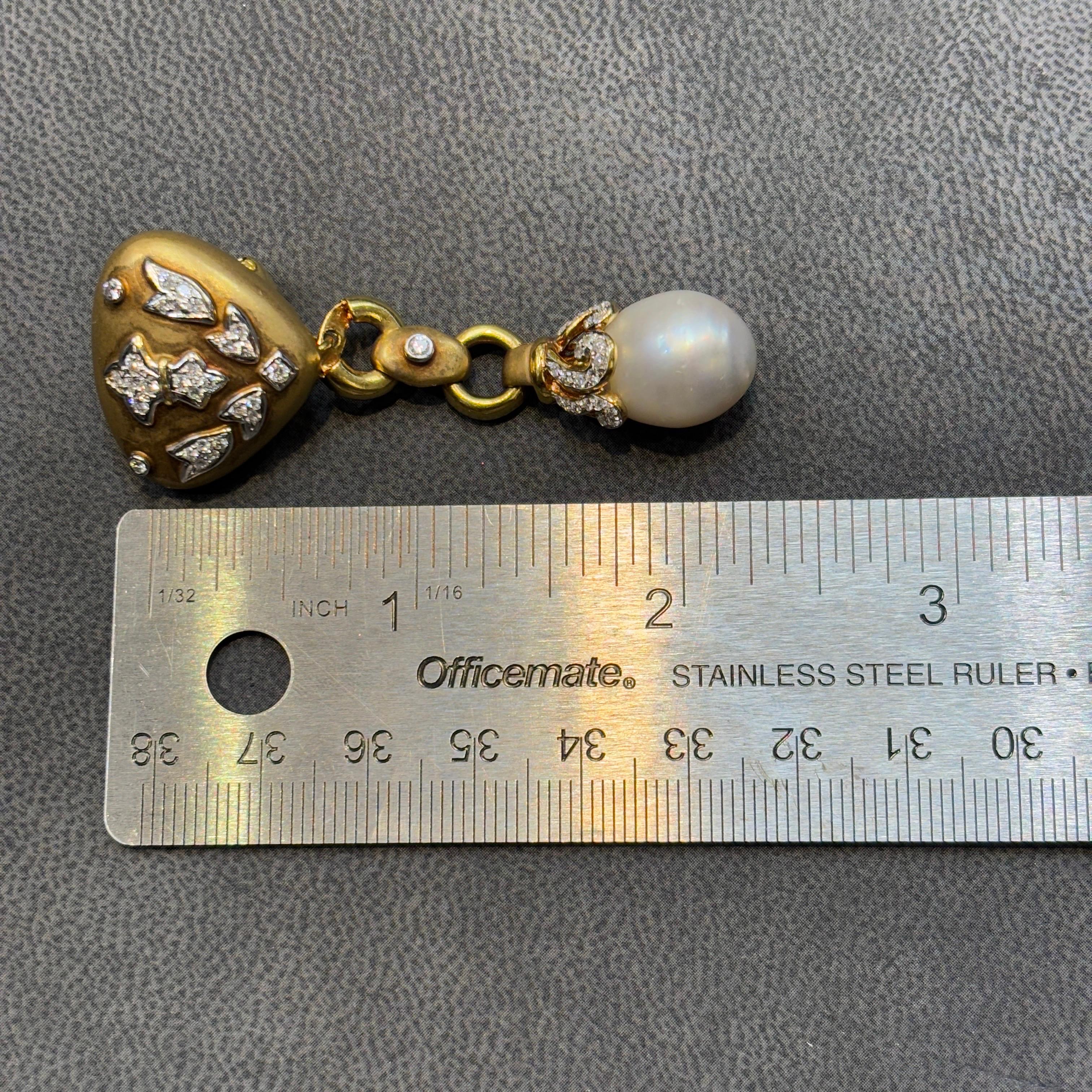 Orecchini giorno e notte con perle e diamanti in vendita 5