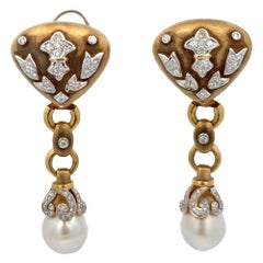 Orecchini giorno e notte con perle e diamanti