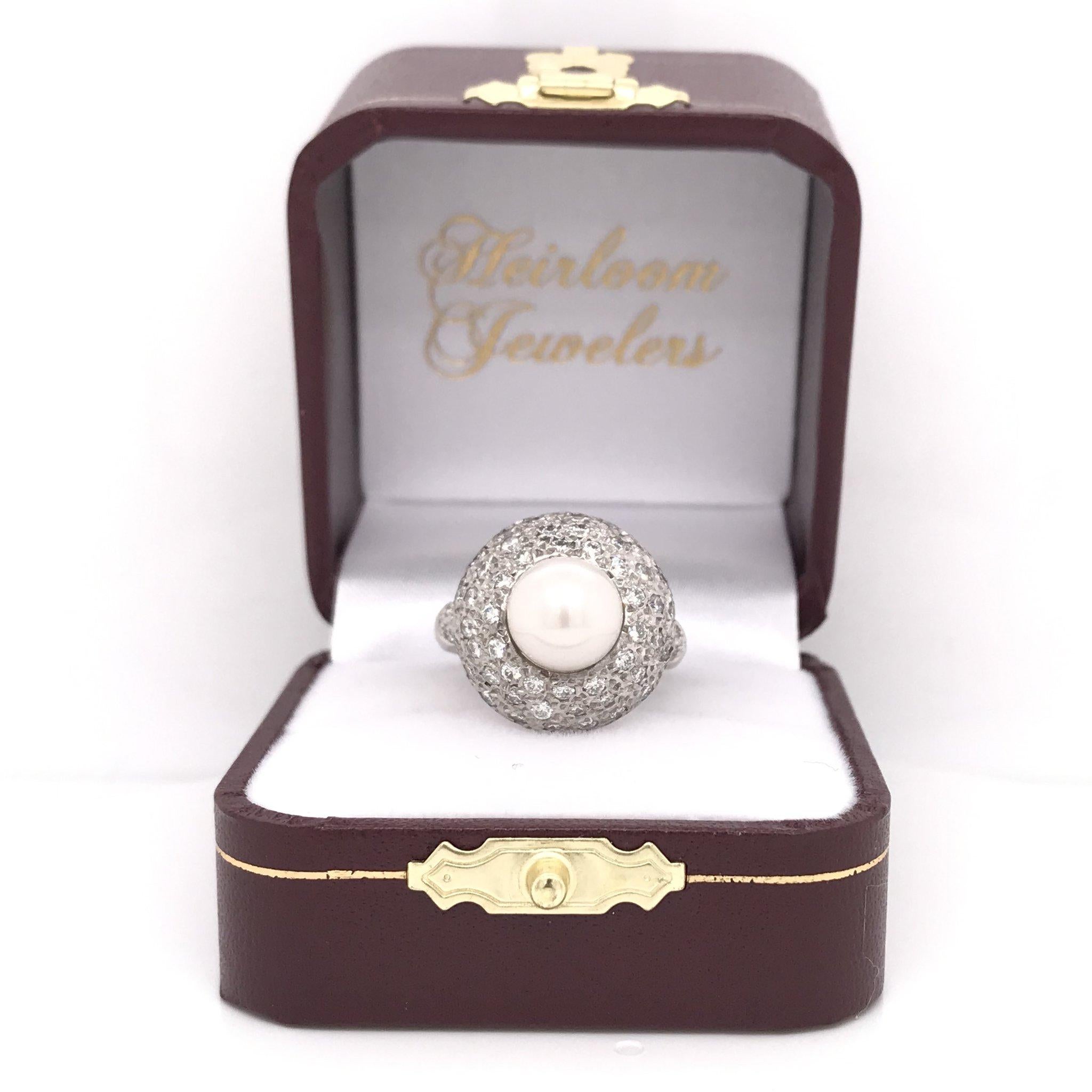 Pearl and Diamond Dome Ring 3