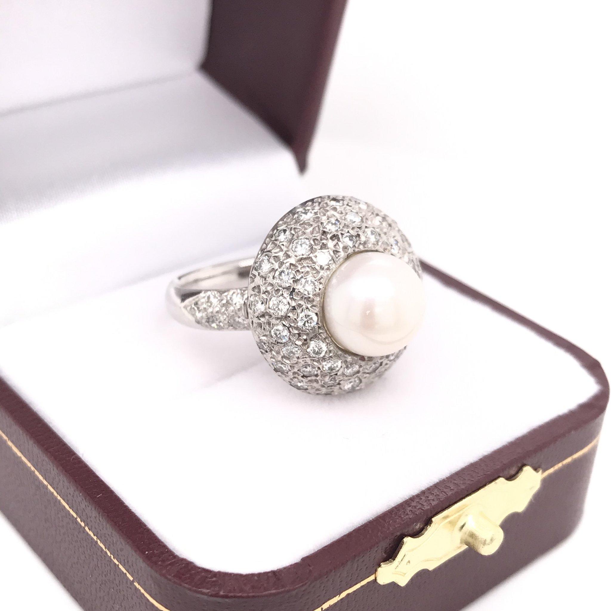 Pearl and Diamond Dome Ring 2
