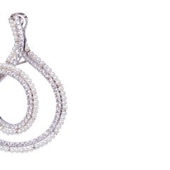 Pearl Diamond Double Swirl Earring