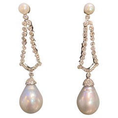 Vintage Pearl & Diamond Earrings