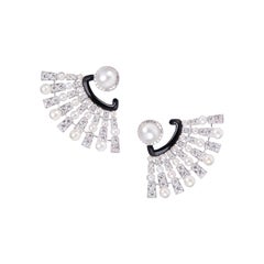 Pearl Diamond Fan Earring