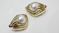 Pearl & Diamond French Clip Earrings