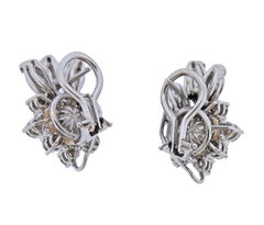 Pearl Diamond Gold Cluster Earrings