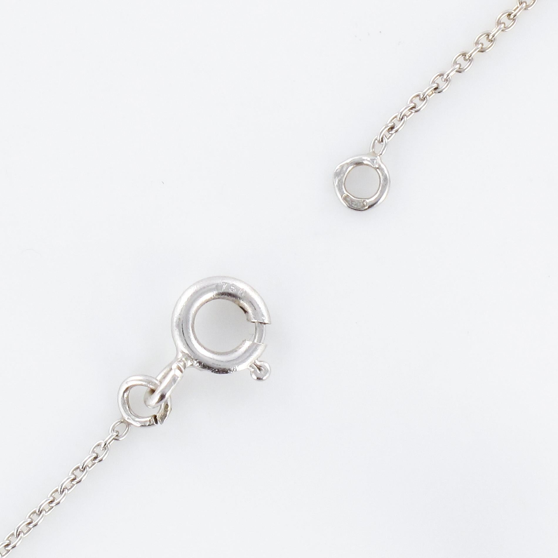 Modern Pearl Diamond 18 Karat White Gold Pendant For Sale 4