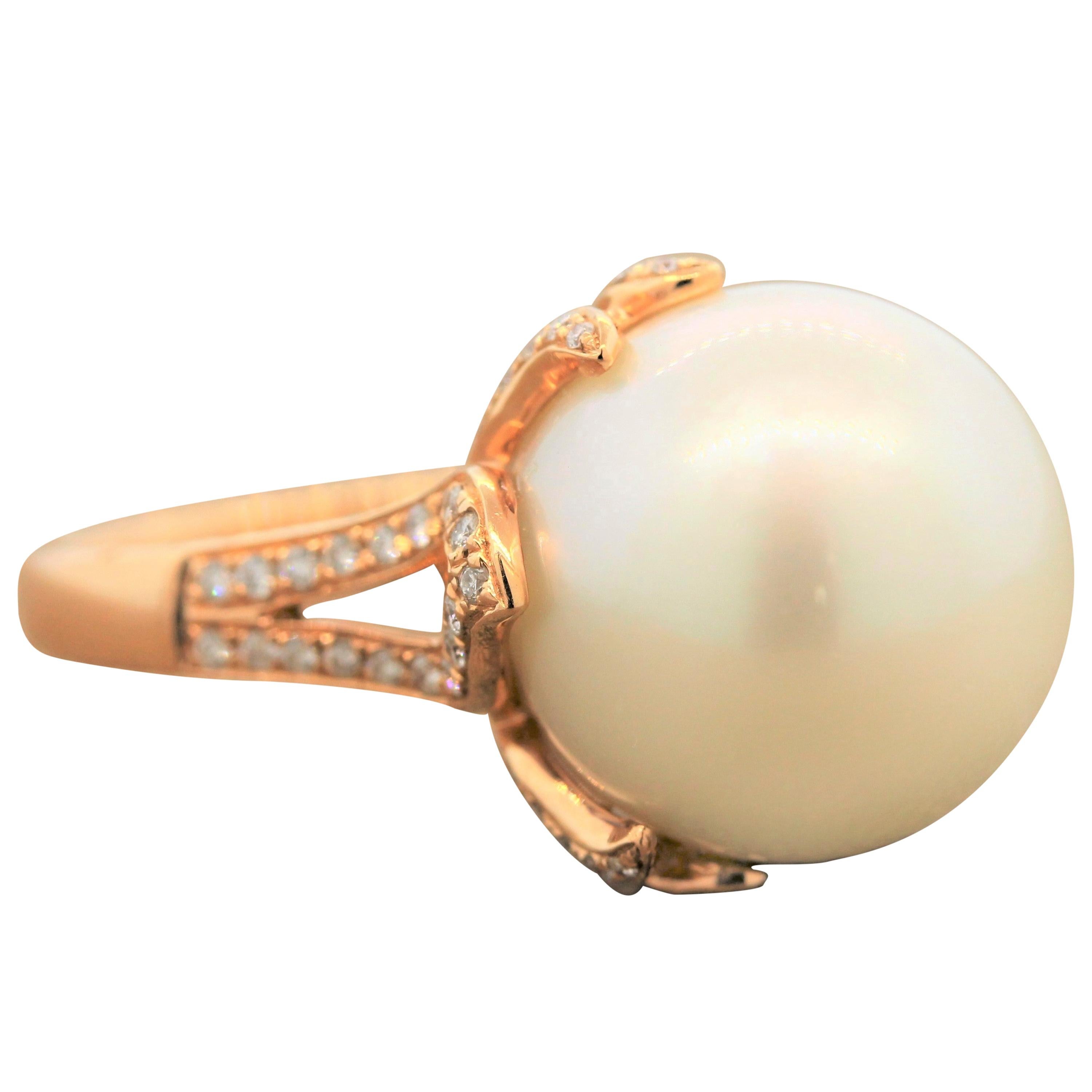 Pearl Diamond Gold Ring For Sale