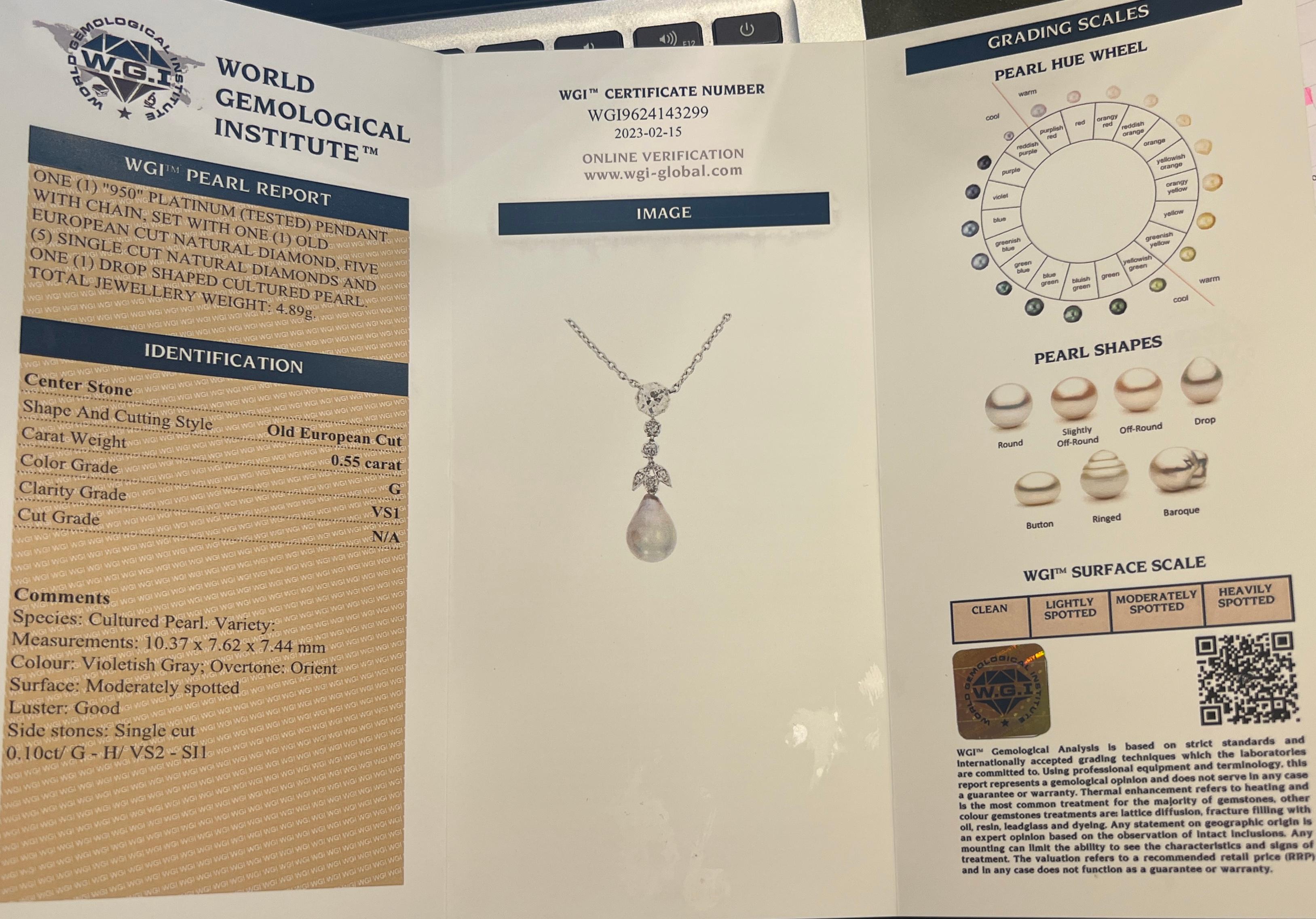 Perlen-Diamant-Halskette  im Zustand „Relativ gut“ im Angebot in London, GB