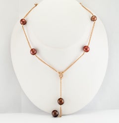 Pearl Diamond Necklace Tahitian Pearls in Motion 18K Pink Rose Gold