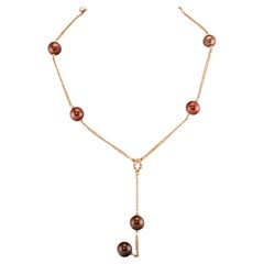 Pearl Diamond Necklace Tahitian Pearls in Motion 18K Pink Rose Gold