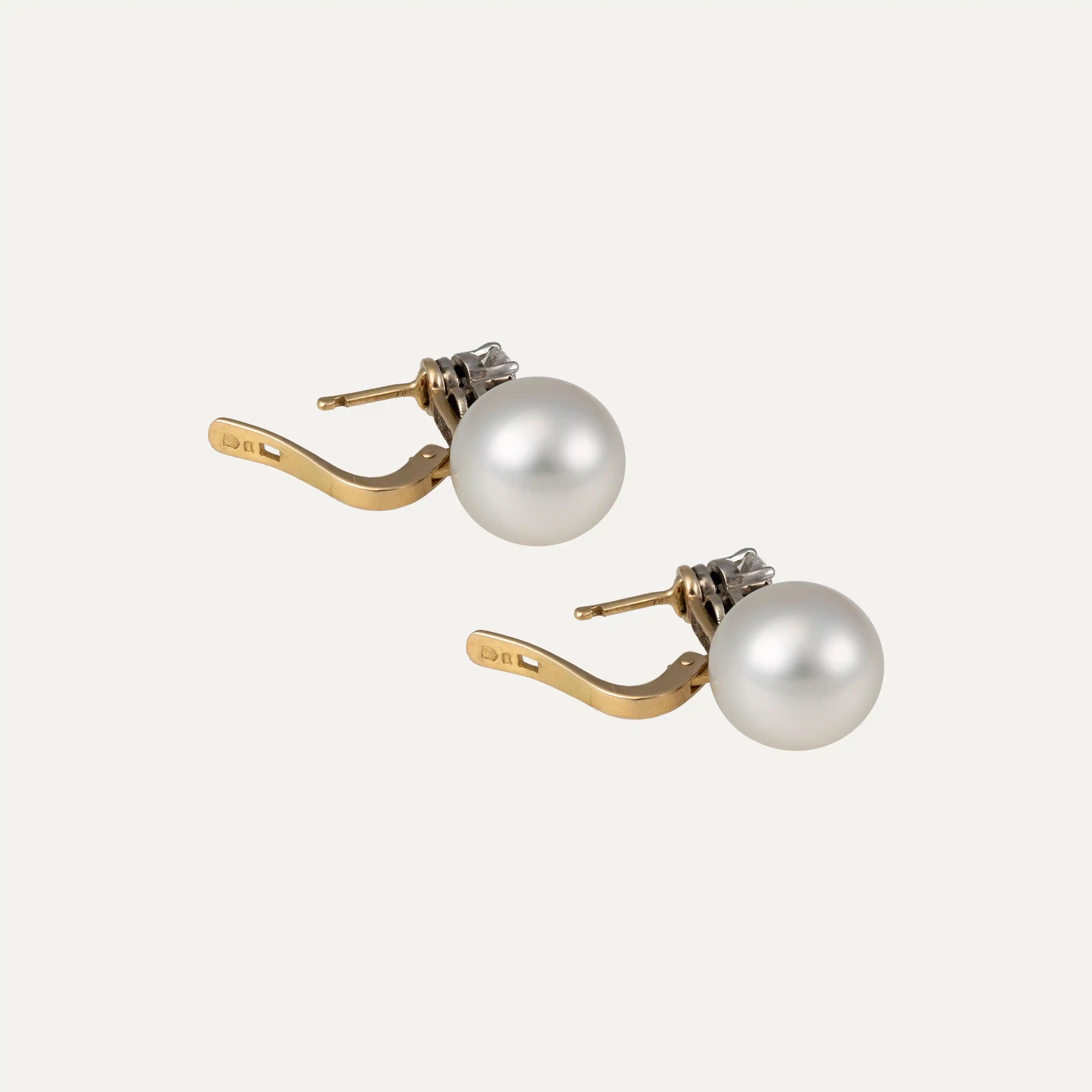 Edwardian Pearl Diamond Platinum Gold Drop Earrings For Sale