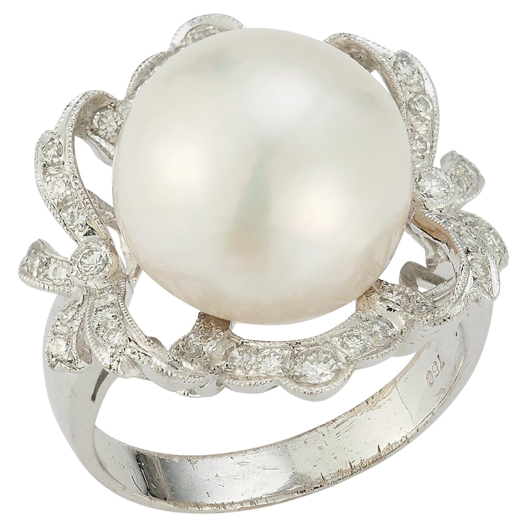 Pearl & Diamond Ring  For Sale