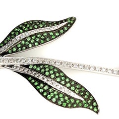 Pearl, Diamond, Ruby and Tsavorite Flower Pin