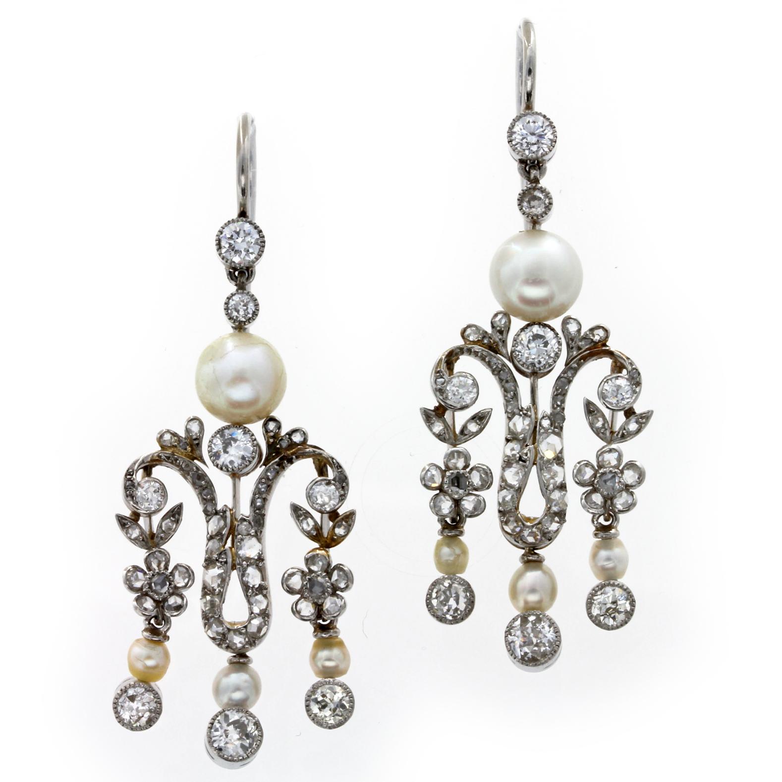 victorian pearl drop earrings