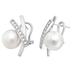 Pearl Diamond White Gold Exclusive Earrings for Her