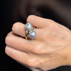 Pearl & Diamond You And Me Ring