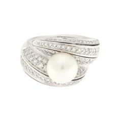 Pearl Diamonds 18 Karat White Gold Band Ring