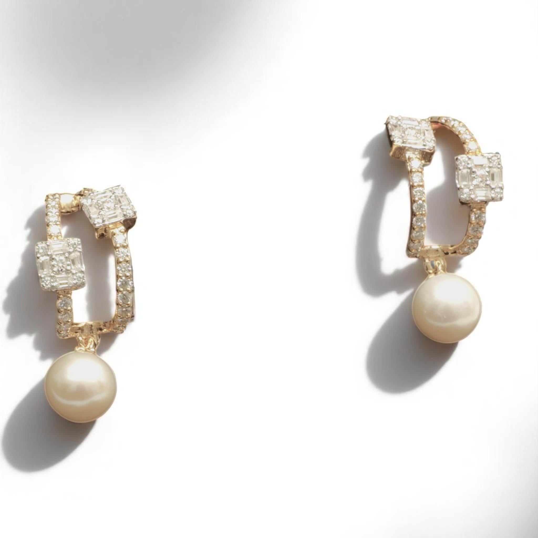 Boucles d'oreilles Huggie Baguette en or massif 14K (certifié) Neuf - En vente à New Delhi, DL