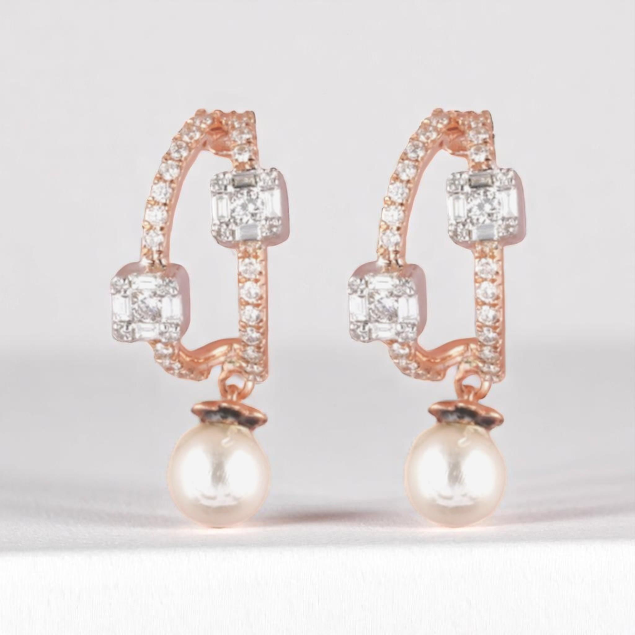 Boucles d'oreilles Huggie Baguette en or massif 14K (certifié)