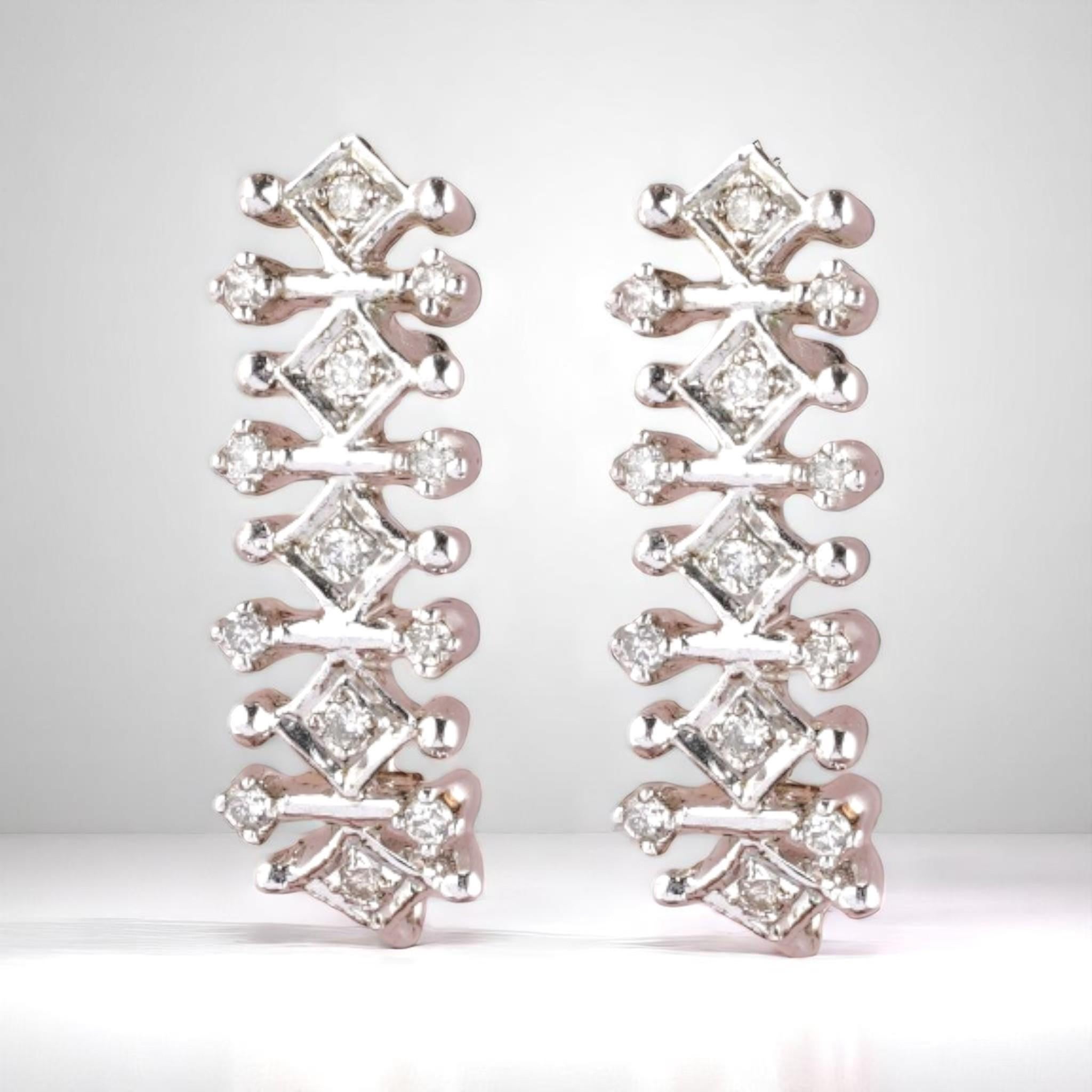 Perlen-Diamant-Ohrringe aus 14 Karat massivem Gold (zertifiziert) Damen im Angebot