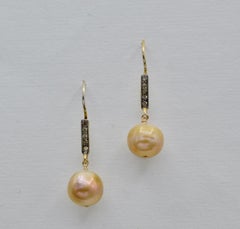 Pearl Earrings Diamond Gold Plated Silver