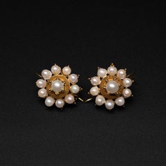 Pearl Earrings Handmade Midcentury