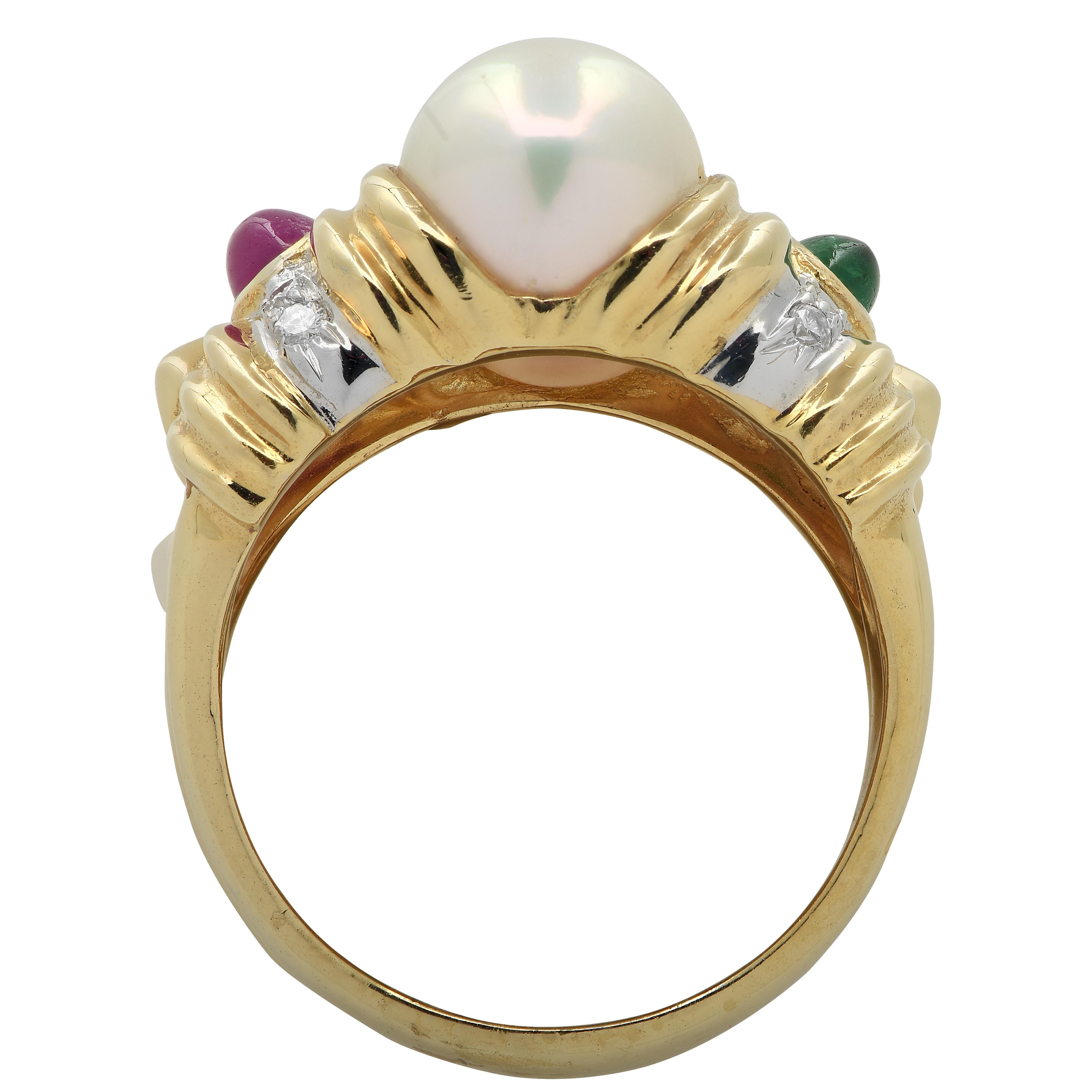 emerald pearl ring