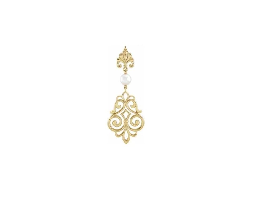 Art Deco Pearl Fleur-de-lis Necklace For Sale