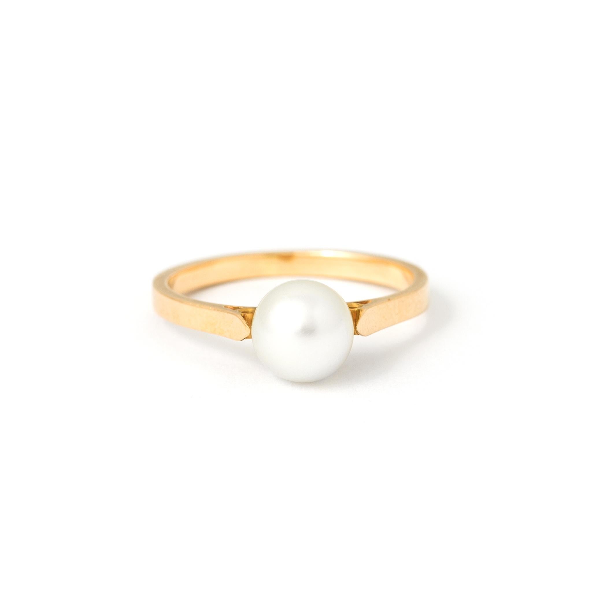 Bead Pearl Gold Ring For Sale