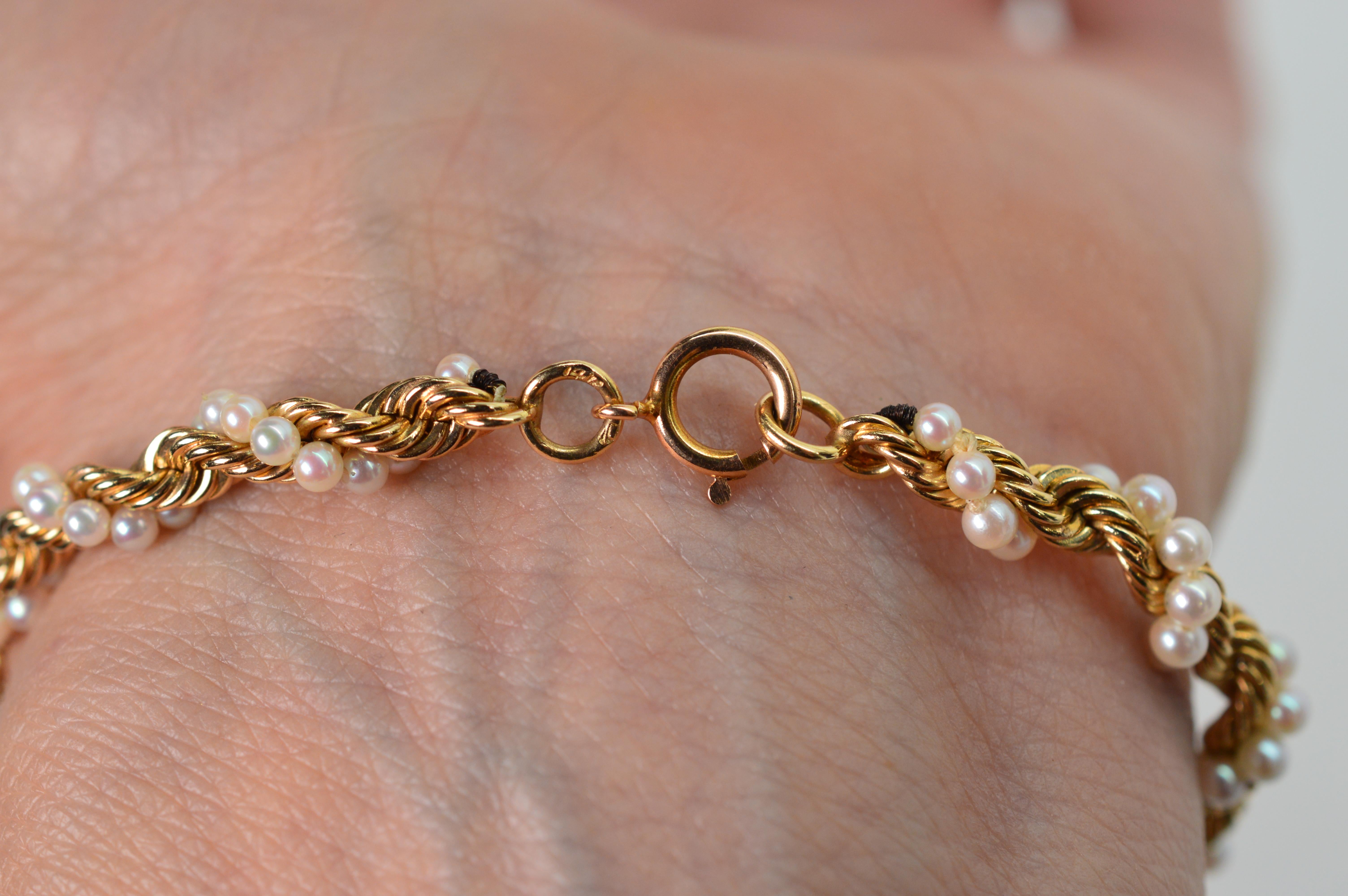 Pearl Gold Rope Bracelet 1