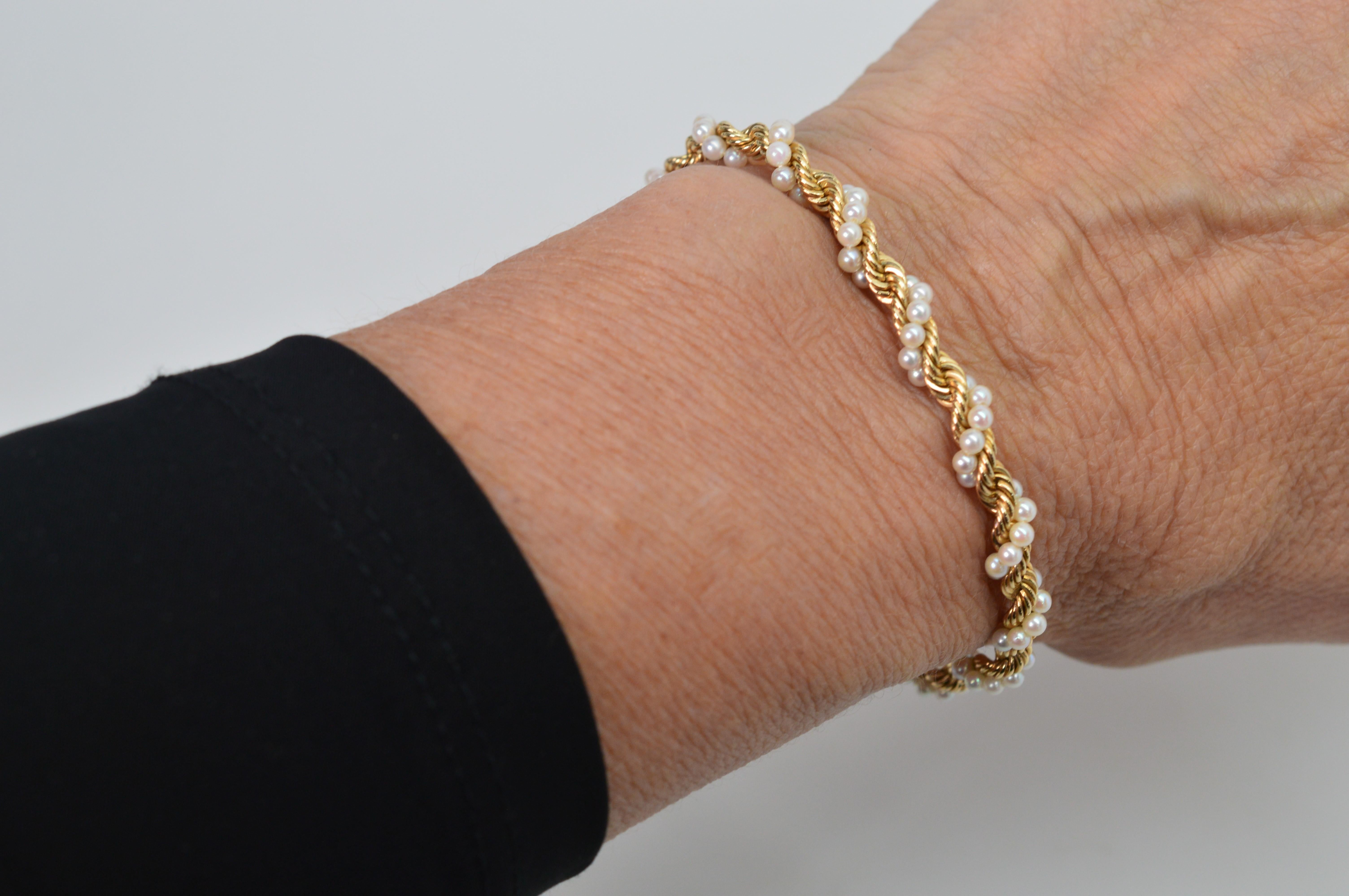 Pearl Gold Rope Bracelet 2