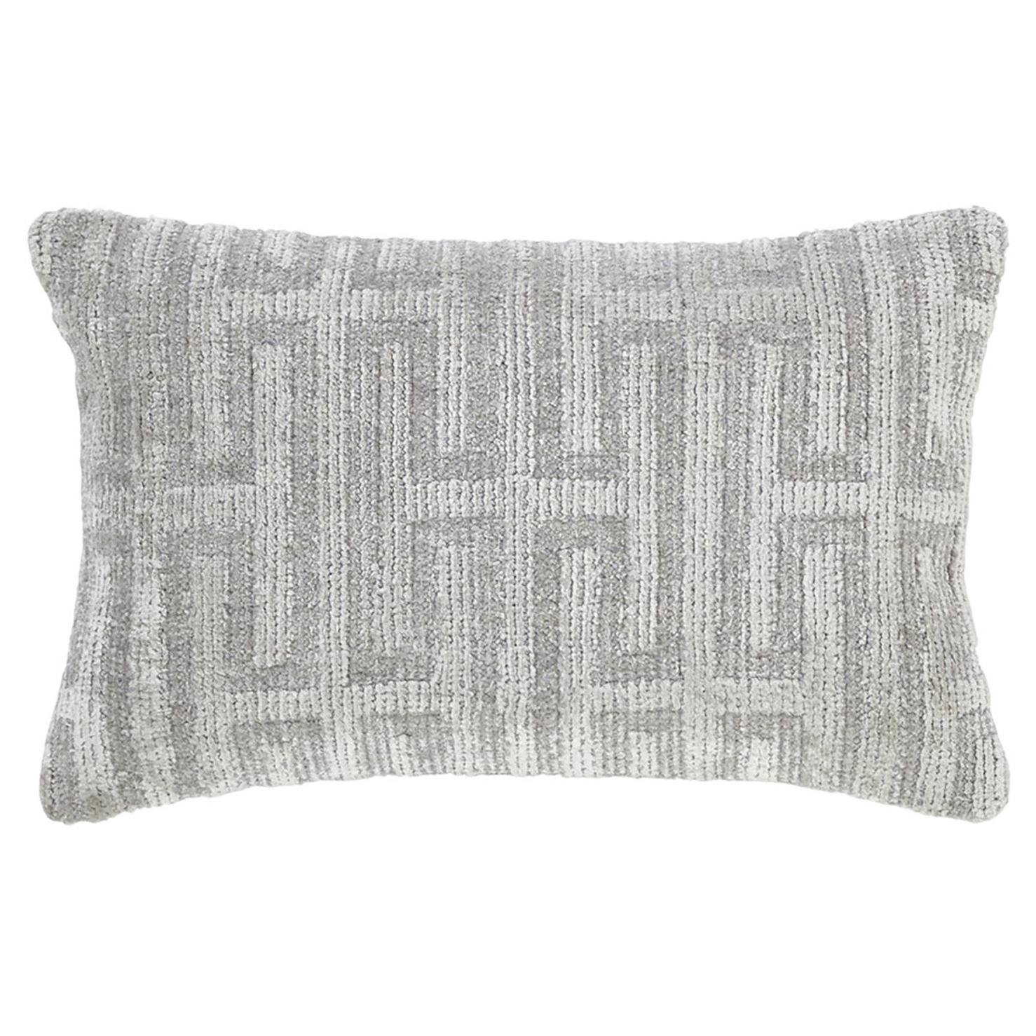 Modern Pearl Gray Geometric Throw Pillow For Sale