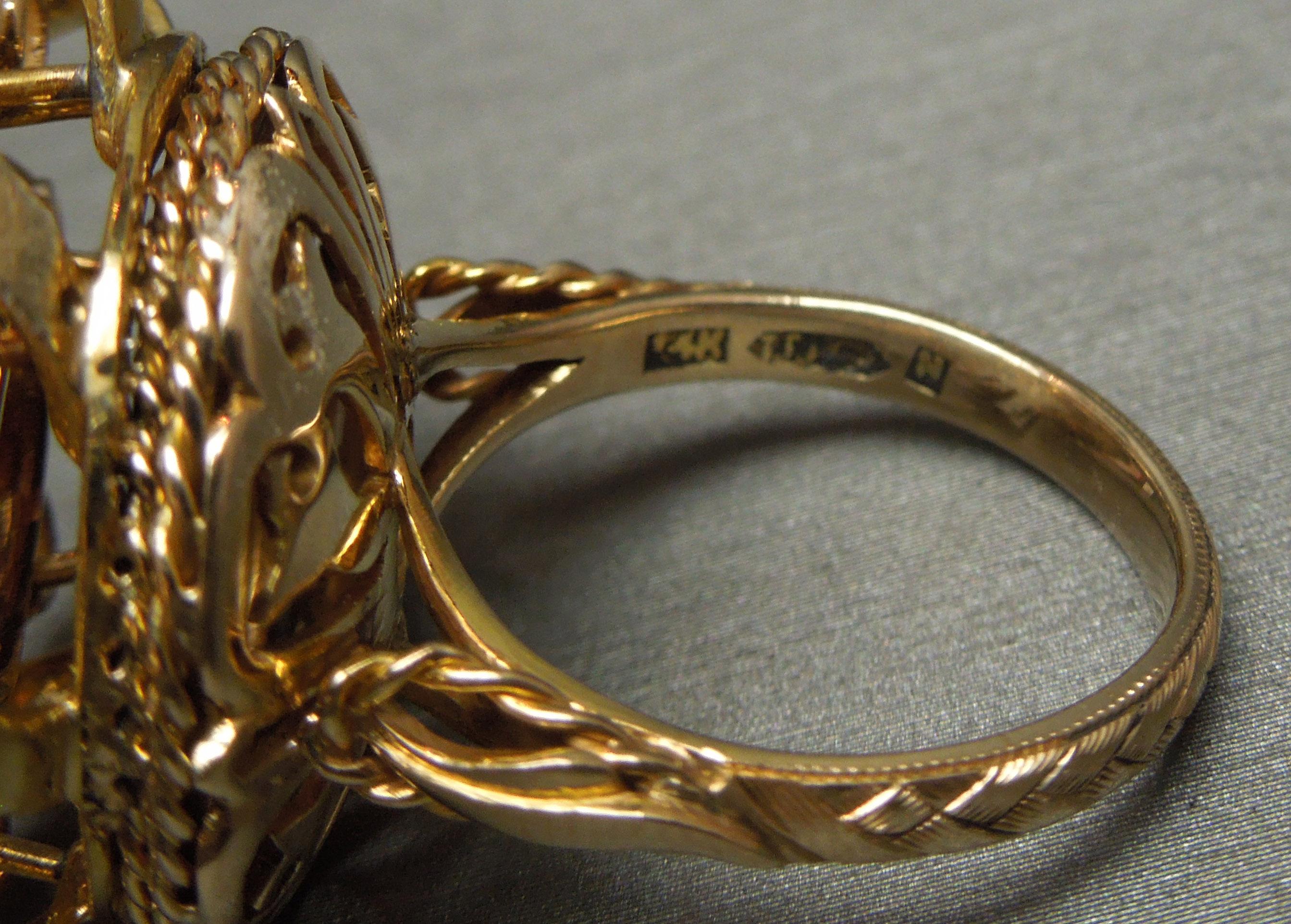 European Diamond & Pearl Greek Key Ribbon Ring For Sale 4