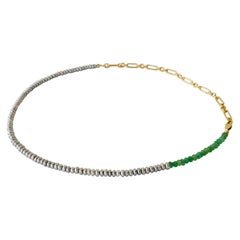 Collier ras du cou en perles et perles de chrysoprase J Dauphin