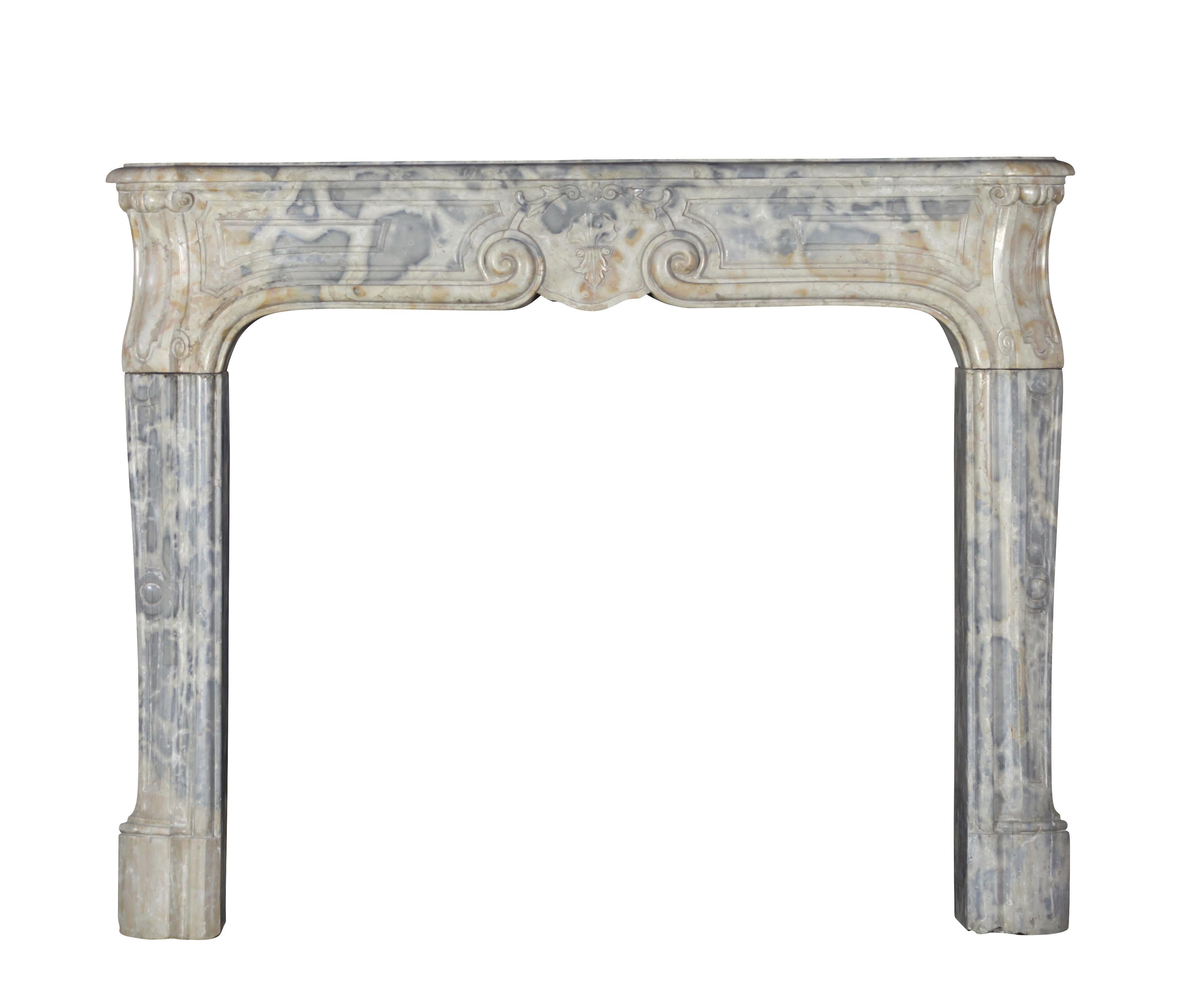 Pearl-Grey & Beige 18th C. Chimney Piece - Refined Luxury Design Concepts For Sale