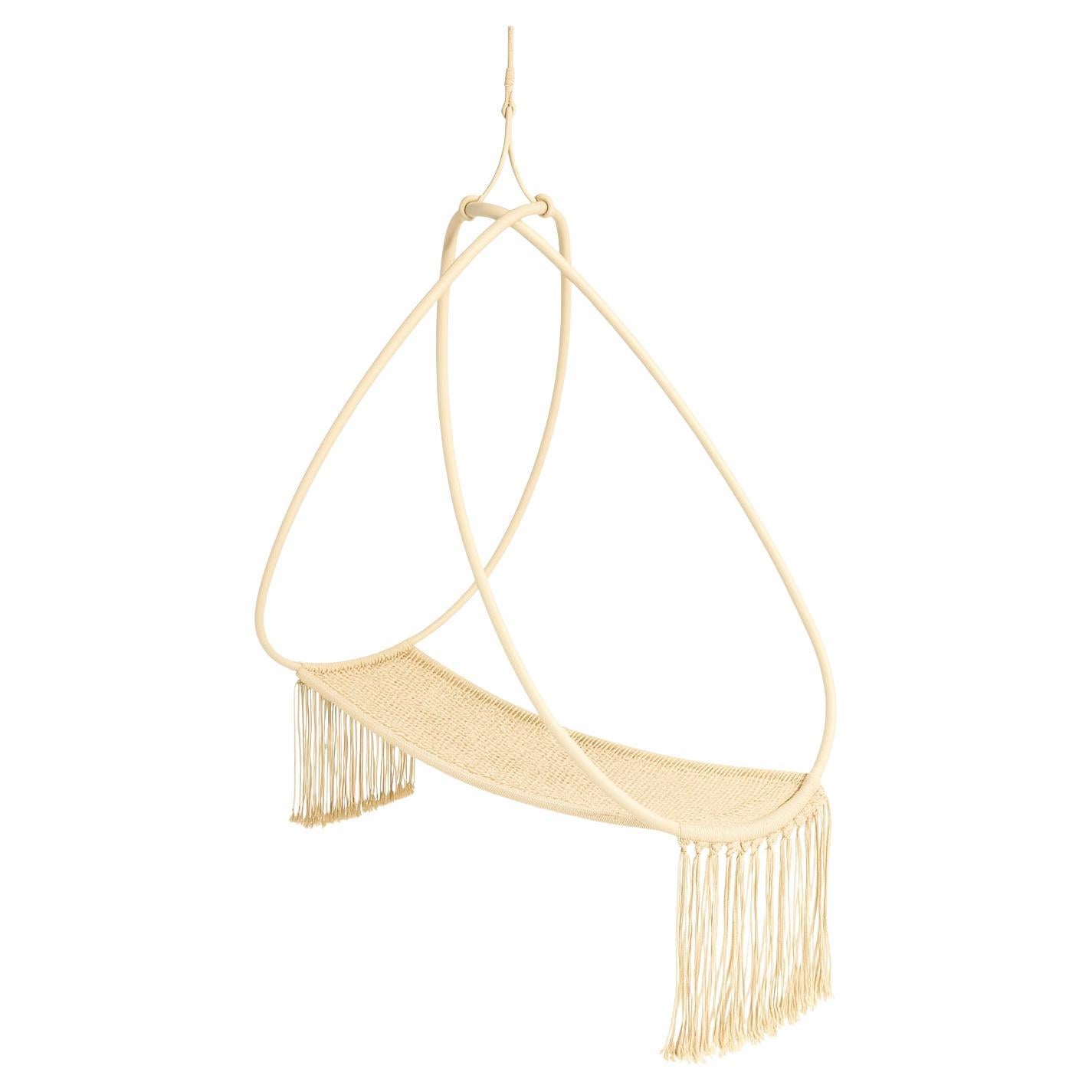 "Perla" Silla Colgante Aluminio Cuerda Naval Siglo XXI Azul
