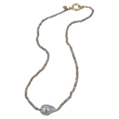 Pearl Labradorite 14k Gold Necklace