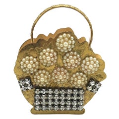 Antique Pearl, Makeup Compact, Flower Purse, 18th Century