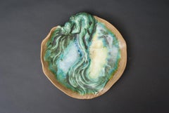 Art Nouveau Pearl Mermaid Porcelain Plaque by Emile Jacob