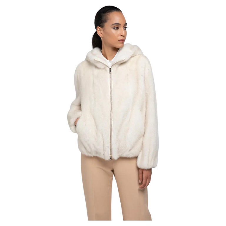 Pearl-White Chinchilla Fur Jacket