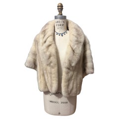 Pearl Mink Fur Wrap Shrug Shawl Stole 1960s Vintage Pearl Mink Fur Wrap Shrug Shawl Stole 1960s