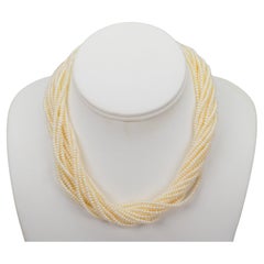 Pearl Multi-Strand Twist Bracelet Necklace