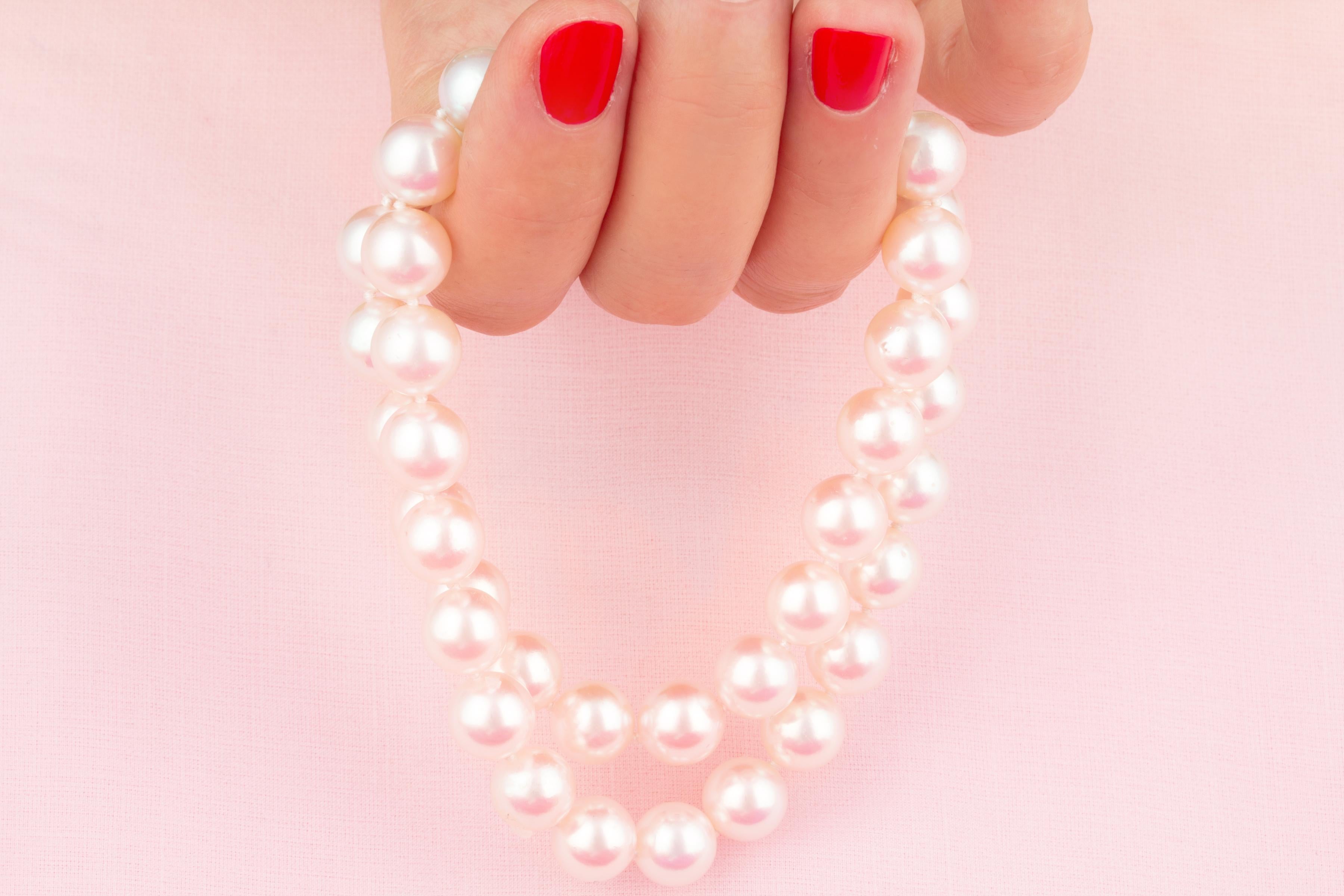 Pearl Necklace 10mm Design by Ella Gafter In New Condition For Sale In New York, NY
