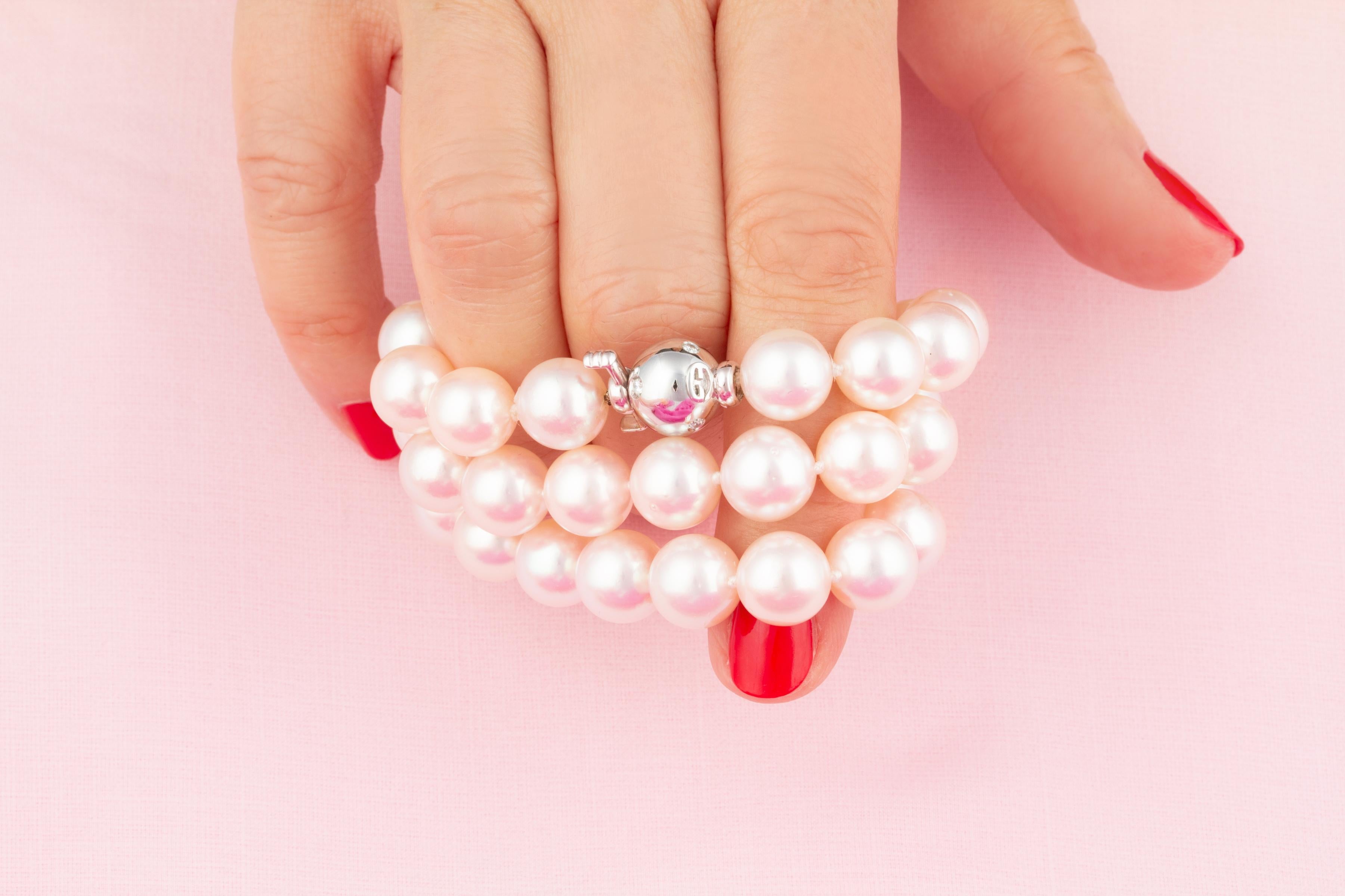 Women's Pearl Necklace 10mm Design by Ella Gafter For Sale