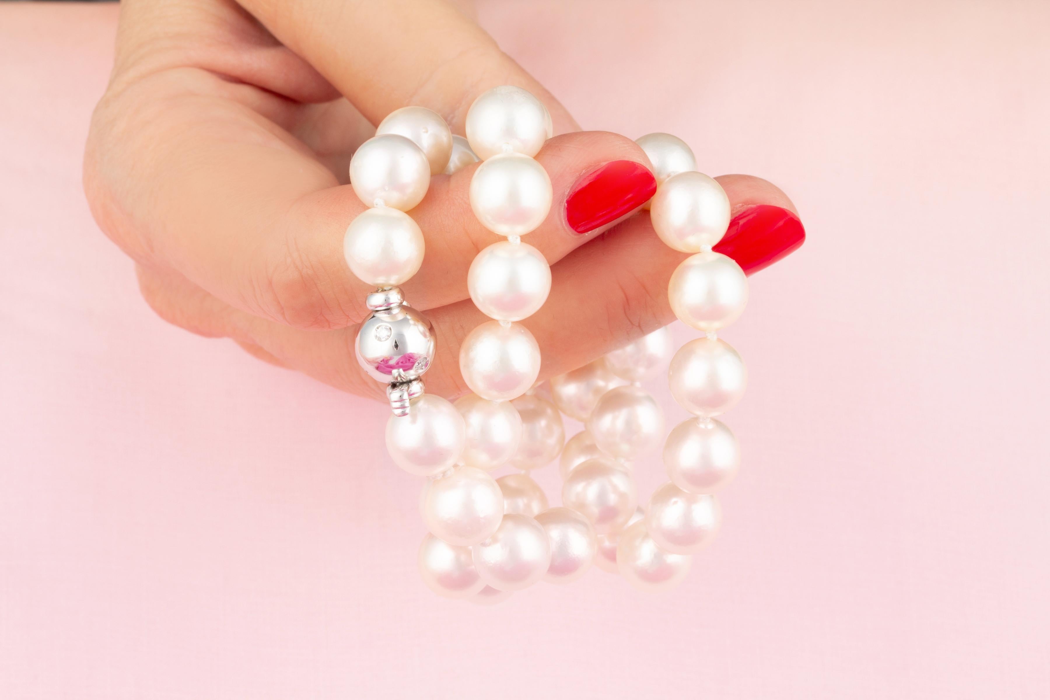 Pearl Necklace 10mm Design by Ella Gafter For Sale 1