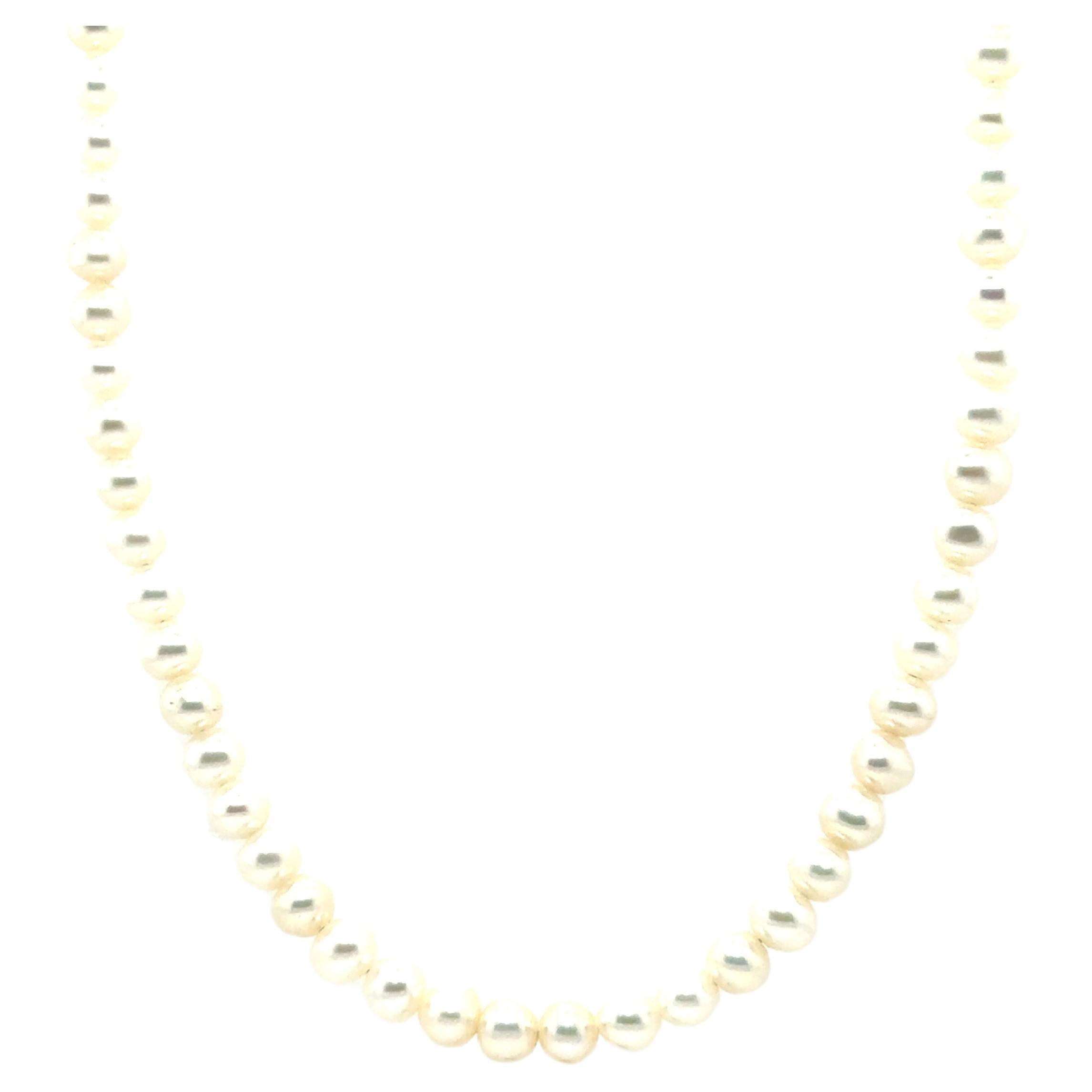 Pearl Necklace 5-5.5mm Pearls Strand of Pearls Brand New Sterling Silver