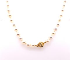 Pearl Necklace 6.8mm Pearl 14K 24 Inch Pink/White Strand of Pearls Brand New