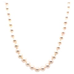 Perlen-Halskette 6,8 mm Perle 14K 24 Zoll Rosa/Weiß Perlenstrang Neu