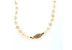 Collana di perle da 6 mm 14K 17 pollici rosa/bianco